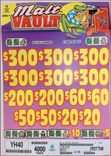 Load image into Gallery viewer, $1 Instant Pull Tabs - Malt Vault or Similar Title - $300 Top Prize 4000 Count