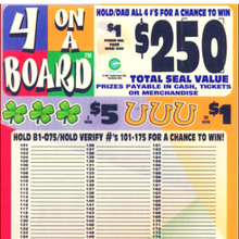 Load image into Gallery viewer, $1 Novelty Pull Tabs - Seal Cards, Holders Game - 4 On A Board, 440 Count